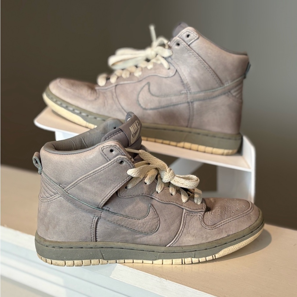 Nike Dunk High Skinny Premium Gray Cream Shoes Sneakers Youth 3.5Y Womens 5
